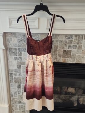 Brown and Cream Ombre Floral Midi Dress By KIMSHI NLUE Urban Outfitters